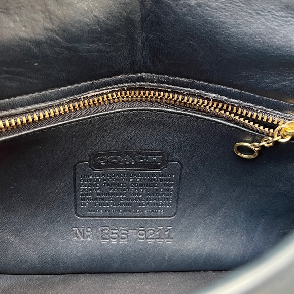 Rare Vintage Coach Ashland Bag 9914 Full Grain Cowhide Leather- Navy Blue - Picture 15 of 16